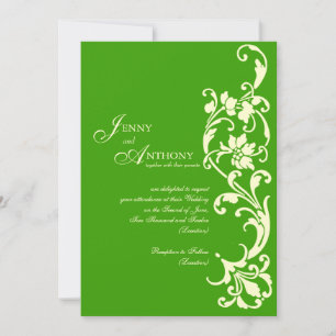 DIY Elegant Simplicity in Emerald and Cream Invitation