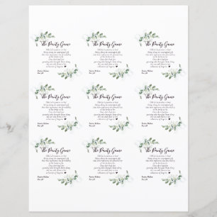 DIY Eucalyptus Bridal Shower Panty Game Card