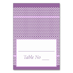 DIY Fold Tented Place Cards Chevron Purple