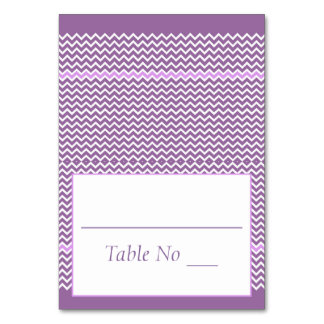 DIY Fold Tented Place Cards Chevron Purple