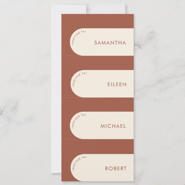 DIY Geometric Arch Terracotta Wedding Place Cards (Front)