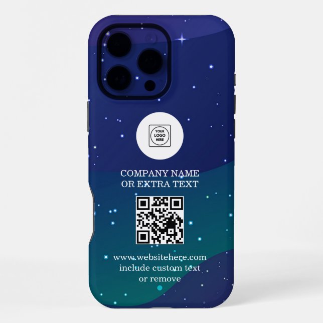 DIY Gradient Business Logo QR Code iphone case (Back)
