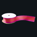 DIY Greek Key “S” & Background Color Raspbry Orng Satin Ribbon<br><div class="desc">Choose Your Own Background Color And Greek Key (Initial Colors set to Orange Greek Key Pattern, Raspberry Pink Background If you like, you can also add your own images and / or text to this solid background to create your own unique, one-of-a-kind design. This color coordinates with many of our...</div>