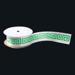 DIY Greek Key “S” & Background Colour Emerald Whit Satin Ribbon<br><div class="desc">Choose Your Own Background Colour And Greek Key (Initial Colours set to Emerald Green Greek Key Pattern, White Background If you like, you can also add your own images and / or text to this solid background to create your own unique, one-of-a-kind design. This colour coordinates with many of our...</div>