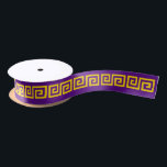DIY Greek Key S & Background Colour Gold Purple Satin Ribbon<br><div class="desc">Choose Your Own Background Colour And Greek Key (Initial Colours set to Gold Greek Key Pattern, Purple Background ========= If you like, you can also add your own images and / or text to this solid background to create your own unique, one-of-a-kind design. This colour coordinates with many of our...</div>
