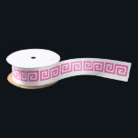 DIY Greek Key “S” & Background Colour - Hot Pink W Satin Ribbon<br><div class="desc">Choose Your Own Background Colour And Greek Key (Initial Colours set to Hot Pink Greek Key Pattern, White Background ======== If you like, you can also add your own images and / or text to this solid background to create your own unique, one-of-a-kind design. This colour coordinates with many of...</div>