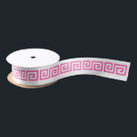 DIY Greek Key “S” & Background Colour - Hot Pink W Satin Ribbon<br><div class="desc">Choose Your Own Background Colour And Greek Key (Initial Colours set to Hot Pink Greek Key Pattern, White Background ======== If you like, you can also add your own images and / or text to this solid background to create your own unique, one-of-a-kind design. This colour coordinates with many of...</div>