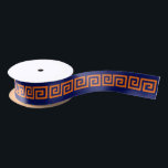 DIY Greek Key “S” & Background Colour Orange Navy Satin Ribbon<br><div class="desc">Choose Your Own Background Colour And Greek Key (Initial Colours set to Pumpkin Orange Greek Key Pattern, Navy Blue Background If you like, you can also add your own images and / or text to this solid background to create your own unique, one-of-a-kind design. This colour coordinates with many of...</div>