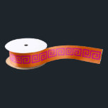 DIY Greek Key “S” & Background Colour Orng Raspbry Satin Ribbon<br><div class="desc">Choose Your Own Background Colour And Greek Key (Initial Colours set to Raspberry Pink Greek Key Pattern, Orange Background If you like, you can also add your own images and / or text to this solid background to create your own unique, one-of-a-kind design. This colour coordinates with many of our...</div>