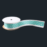 DIY Greek Key “S” & Background Colour - Teal White Satin Ribbon<br><div class="desc">Choose Your Own Background Colour And Greek Key (Initial Colours set to Teal Greek Key Pattern, White Background If you like, you can also add your own images and / or text to this solid background to create your own unique, one-of-a-kind design. This colour coordinates with many of our other...</div>
