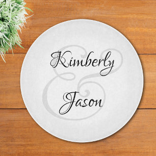 DIY His & Her Script Names, Black & Grey Cutting Board