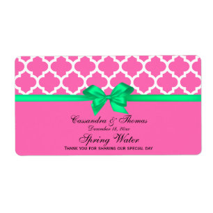 DIY Hot Pink White Moroccan Em Green Ribbon S
