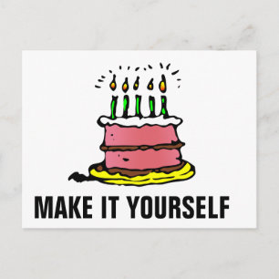 DIY Make It Yourself Birthday Party Invitation Pos Postcard