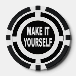 DIY Make It Yourself black and white Poker Chips