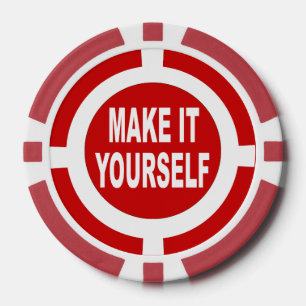 DIY Make It Yourself red and white Poker Chips