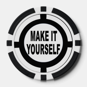 DIY Make It Yourself white and black Poker Chips