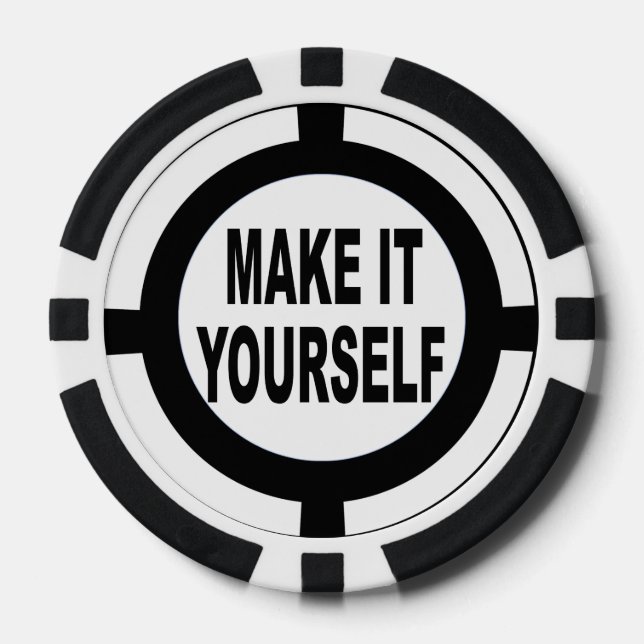 DIY Make It Yourself white and black Poker Chips (Front)