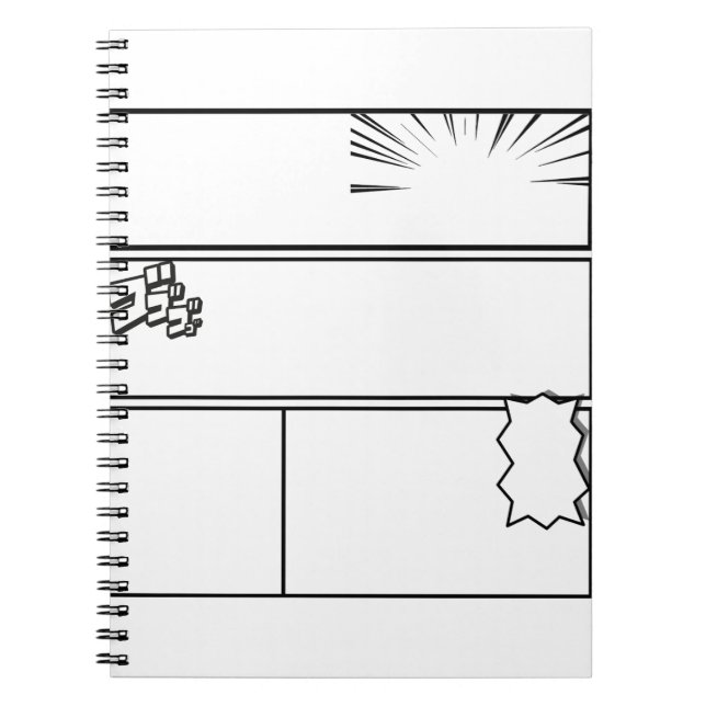  DIY Manga Panel 3– Customizable Japanese Comic  Notebook (Front)