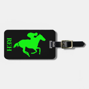 DIY Monogram Lime Green Race Horse/Any Colour Luggage Tag