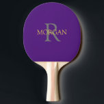 DIY Monogram & Name Gold & Grey Text, Royal Purple Ping Pong Paddle<br><div class="desc">Personalize with your Monogram and Name In Gold and Grey Text. This simple Classic Royal Purple Design can also be used to promote your Company Name.</div>