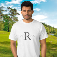 DIY Monogram & Name, Trendy Design with Grey Text