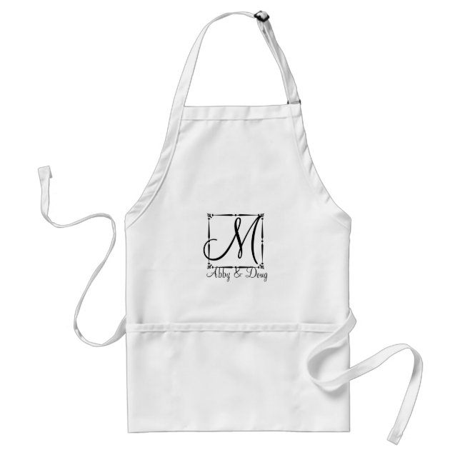 DIY Monogram template with decorative border Standard Apron (Front)