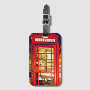 DIY Name on British Red Phone Booth Luggage Tag