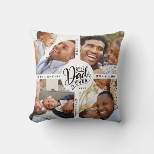 DIY Names Best Dad Ever Four Photo  Cushion