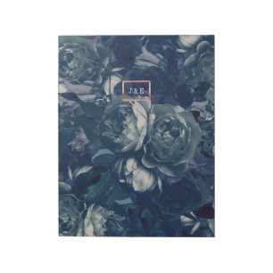 DIY Navy Rose Gold Wedding Euro Envelope Liner Notepad