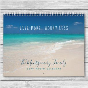 DIY Personalised Tropical Photo Template 2027 Calendar