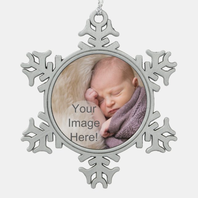 DIY Pewter Christmas Ornament - Add pics and text! (Front)