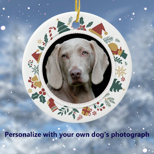 DIY Photo in Christmas Images Border Pet Ceramic Tree Decoration