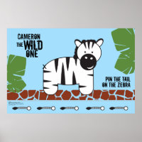 DIY Pin the tail on the Zebra Safari Birthday Game