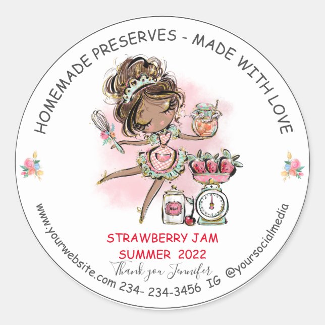 DIY preserves Home made, Thank You Classic Round Sticker (Front)