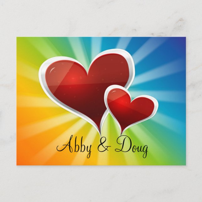 diy Rainbow hearts Postcard (Front)