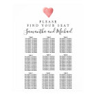DIY Red Heart 9-Table Wedding Seating Chart