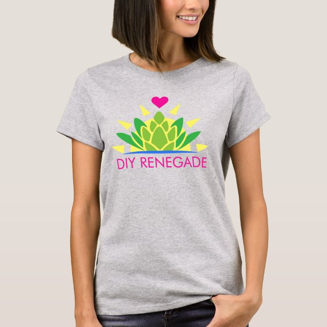 DIY Renegade Happy Lotus Cropped Logo Tee (Front)