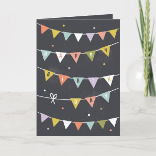 DIY Rustic Chalkboard Birthday bunting lined Card