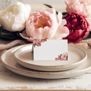 DIY Rustic Floral Mauve Wedding Place Card