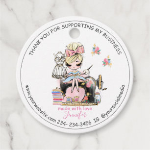 DIY Sewing Thank You Fashion Designe Favour Tags
