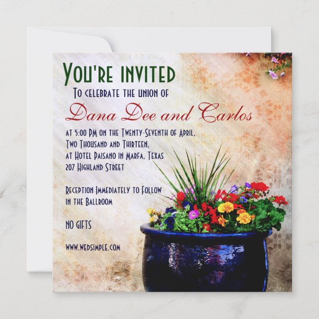 DIY Southwest-inspired Wedding Invitation (Front)
