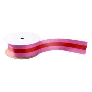 DIY Stripe & Background Colour - Hot Pink Red Satin Ribbon