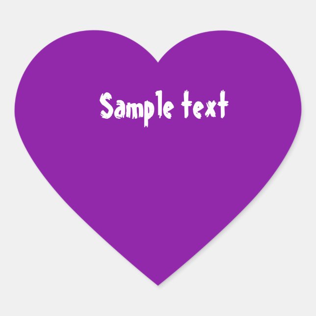 DIY Template easily change colour add photo text Heart Sticker (Front)