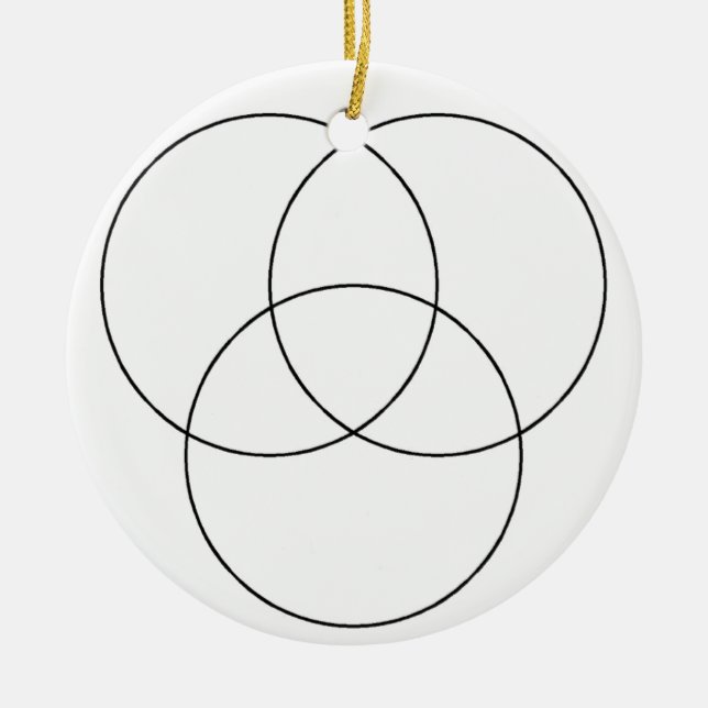 DIY Venn Diagram Ceramic Tree Decoration (Front)