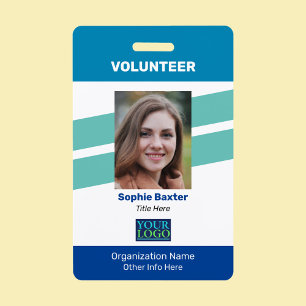 DIY Volunteer, Photo Name Logo & All Info ID Badge