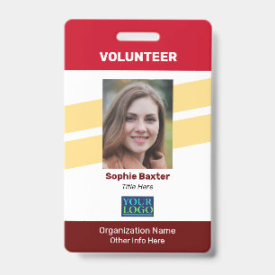 DIY Volunteer, Photo Name Logo & All Info, Vs 3 ID Badge