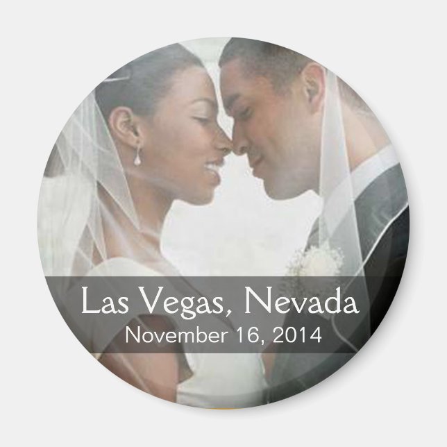 DIY Wedding Photo Round Keepsake Favour Magnet (Front)