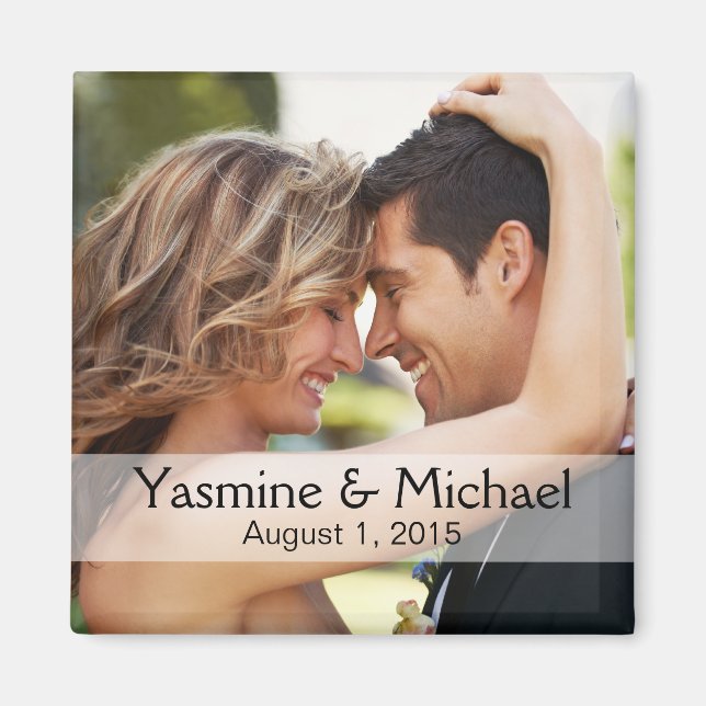 DIY Wedding Photo Square Keepsake Favour Magnet (Front)