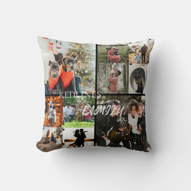 DIY YOUR | FAMILY Two Sided Family 10 Pictures Thr Cushion (Front)