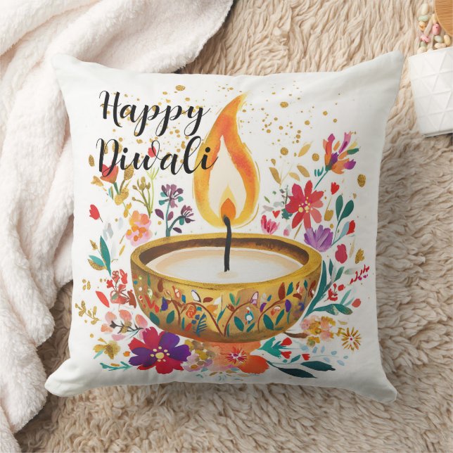 Diya of Devotion Cushion (Blanket)